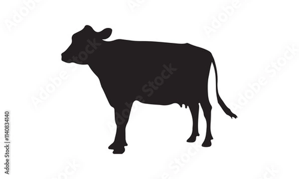 Obraz silhouette of a cow