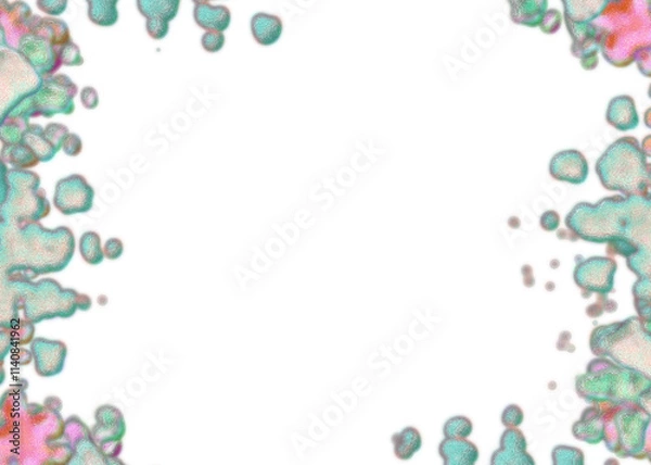 Obraz An abstract transparent psychedelic wavy splatter vignette design element overlay.