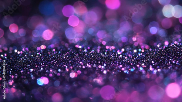 Obraz abstract glowing Defocused particles creating a sparkling bokeh effect, glitters with Abstract bokeh for any cover and design, glitter defocused twinkly lights falling randomly.	