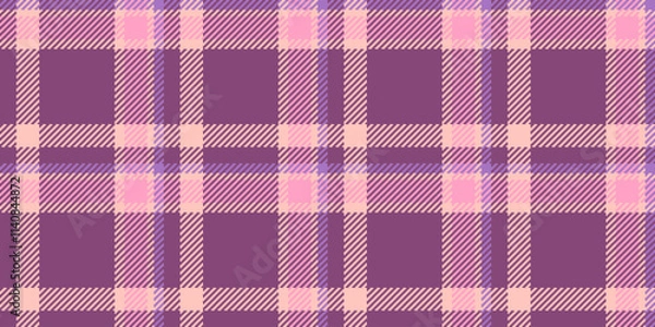 Fototapeta Sexy check plaid vector, panjabi tartan pattern seamless. Preppy texture textile background fabric in pink and light colors.