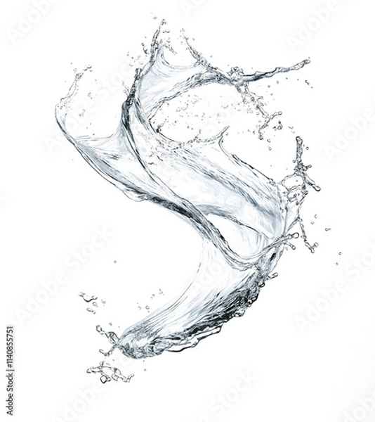 Fototapeta Blue water splash or wave splash isolated on transparent background png .generated ai