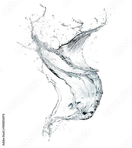 Fototapeta Blue water splash or wave splash isolated on transparent background png .generated ai