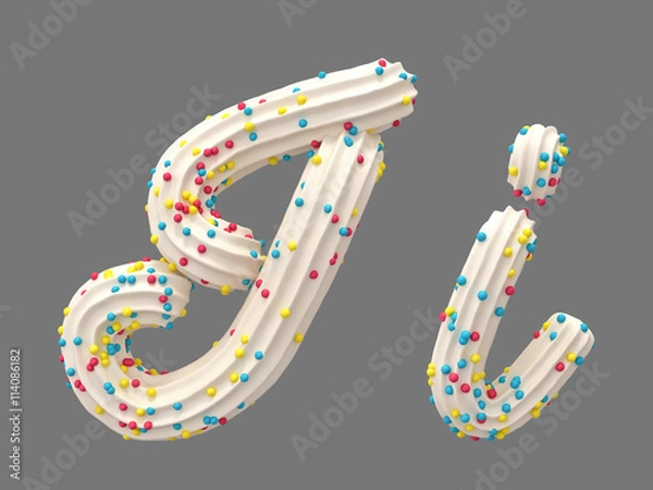 Obraz White cream candy font
