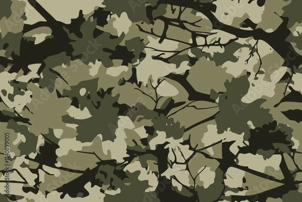 Fototapeta Abstract h
Hunting camouflage, seamless texture, military camouflage pattern, Army or hunting dark khaki green camo clothes. Hunting camo pattern