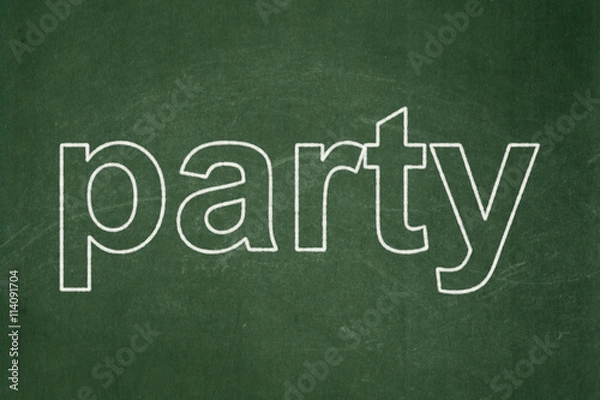 Fototapeta Holiday concept: Party on chalkboard background
