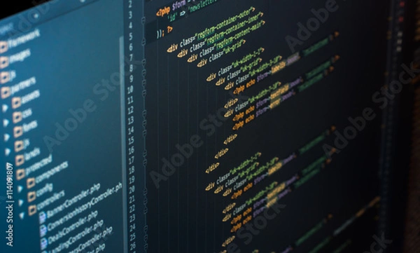 Obraz Kod komputerowy strony internetowej