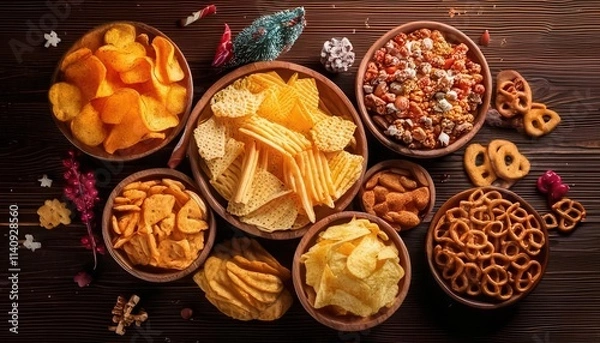 Fototapeta national snack day with different types of snacks