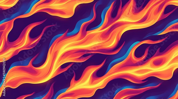 Fototapeta Fire and flame abstract pattern, perfect for intense and passionate themes. Emblaze. Illustration