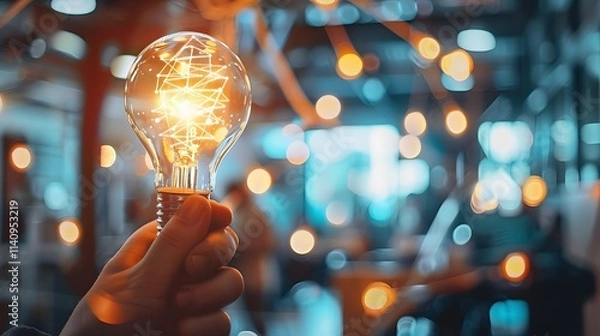 Obraz illuminated ideas: innovator's vision displaying vibrant success stories. generative ai