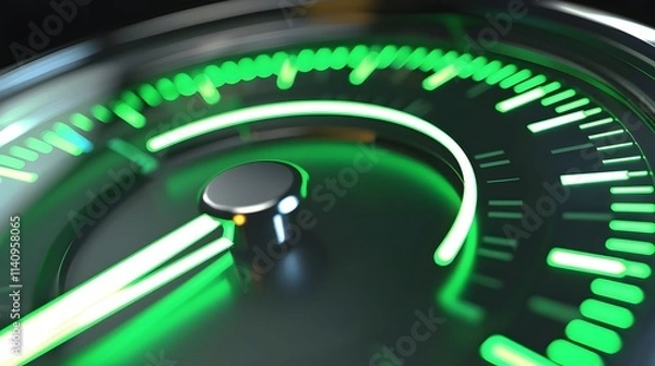 Obraz dynamic green speedometer indicating financial growth and smart investing strategies. generative ai