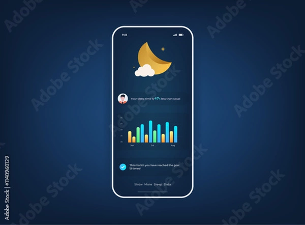 Fototapeta User Interface for sleep tracker app