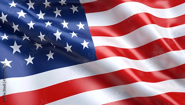Obraz American Flag on Navy Blue Background
