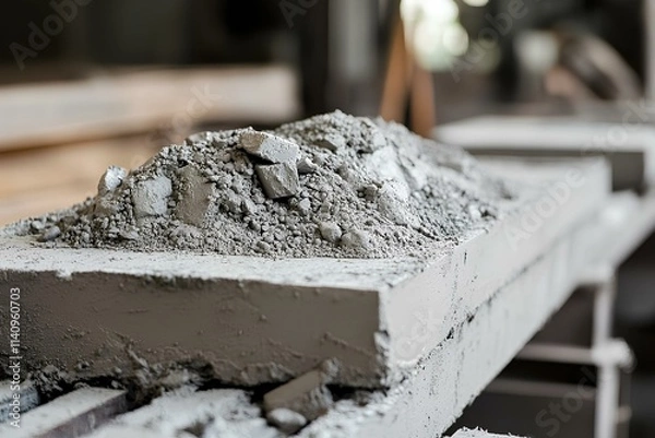 Fototapeta Gray Powdery Material Highlighting Environmental Issues of Cement Production
