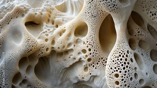 Obraz A complex arrangement of organic shapes displaying distinctive patterns and textures in a high-resolution close-up shot