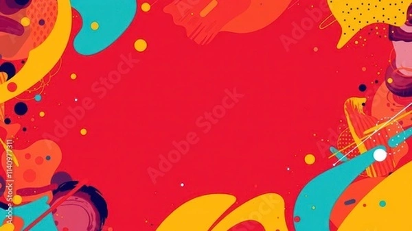 Fototapeta Vibrant abstract background with dynamic shapes and colors, vibrant, colorful, vibrant