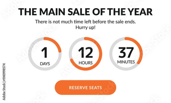 Obraz Website vector clock timer. Countdown timer, clock counter. Vector.