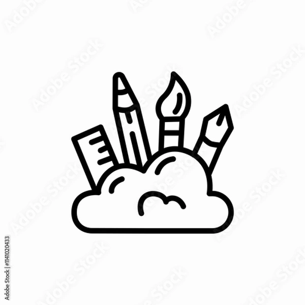 Fototapeta art cloud icon sign vector