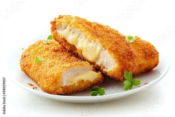 Obraz freshly baked hamburger bread isolated on white background