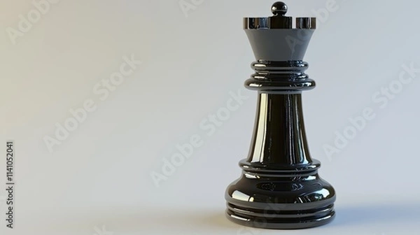 Fototapeta A sleek black chess king piece stands prominently against a minimalist background.