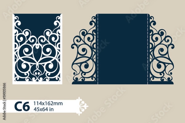 Obraz Template greeting card with openwork pattern