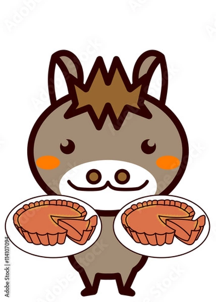 Obraz キッシュ・ロレーヌと動物シリーズ