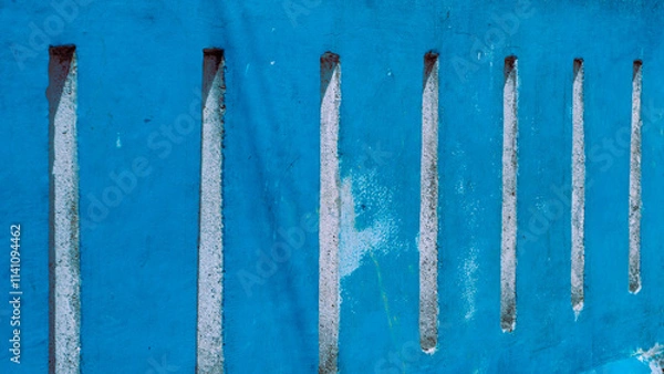 Obraz Blue Wall with Vertical Slits