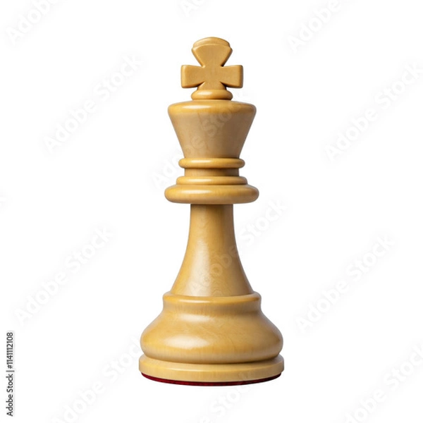 Fototapeta Chess piece King isolated on transparent background png, 3D