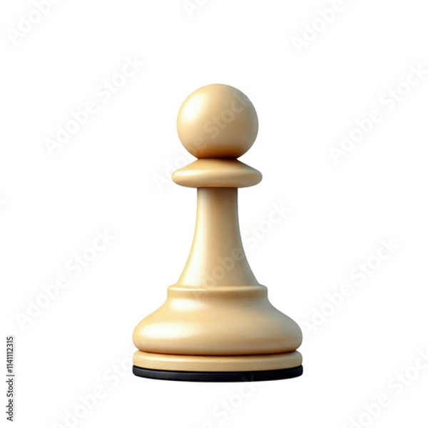 Fototapeta Chess piece Pawn isolated on transparent background png, 3D