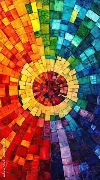 Fototapeta Abstract Rainbow Mosaic Art Colorful Pattern Design