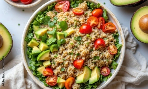 Obraz Vibrant quinoa salad with fresh toppings