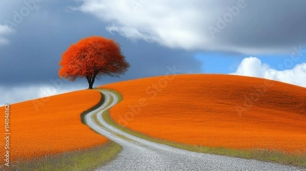Fototapeta Vibrant agricultural landscapes fading into barren land, highlighting the escalating consequences of global warming and accelerating climate change.