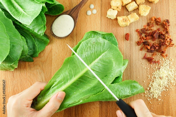 Obraz Caesar Salad , Preparing , Cooking