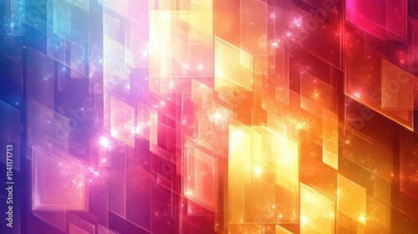 Fototapeta Vibrant Abstract Composition with Glittering Light Effects in Modern Digital Art Style