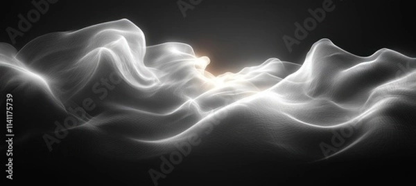 Fototapeta Abstract Black and White Gradient Background with Soft Lighting and Textured Noise