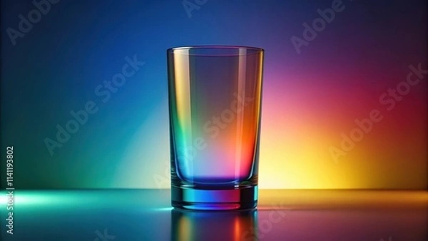 Fototapeta glass with gradient colors, rendering, glass,gradient, colorful, rendering, artistic, abstract, design, decor, background