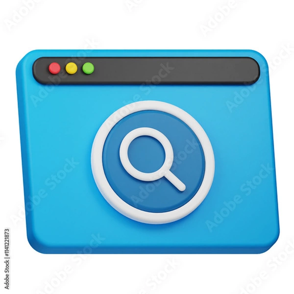 Fototapeta search website 3d icon isolated on the transparent background