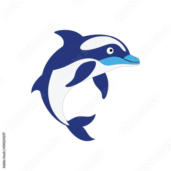 Fototapeta  Cute Dolphin vector illustration icon