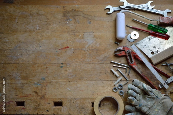 Fototapeta workshop with tools