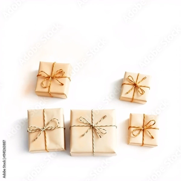 Fototapeta set of gift boxes isolated on white