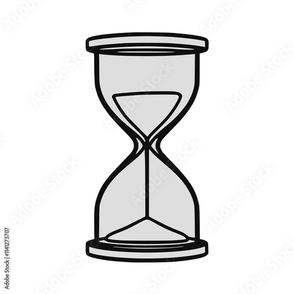 Fototapeta Hourglass icon in flat style. Sandglass vector illustration on isolated background. Sand clock sign business concept.