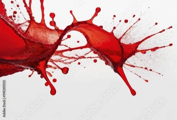 Obraz A dynamic splash  liquid, creating a dramatic and abstract shape against a white background.