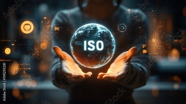 Fototapeta ISO Standards Quality Control Assurance Certification Technology Digital Business Success