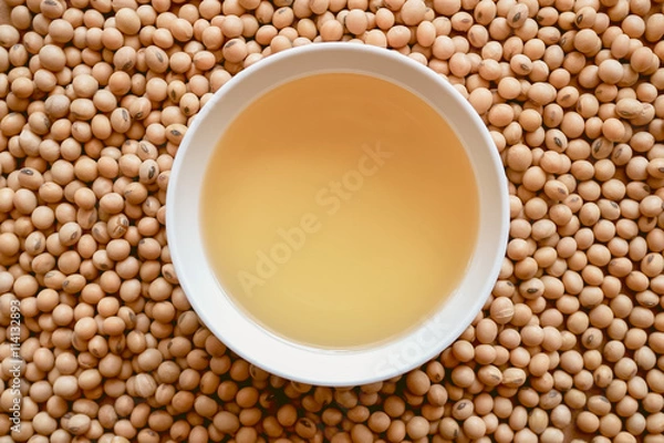 Obraz oil and soy beans texture

