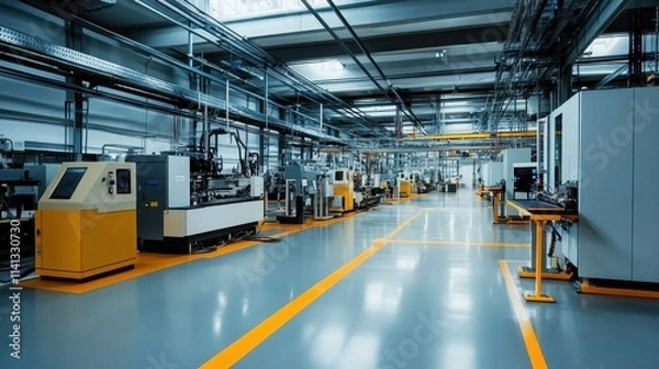 Obraz Inside the production hall: machinery and equipment utilization.