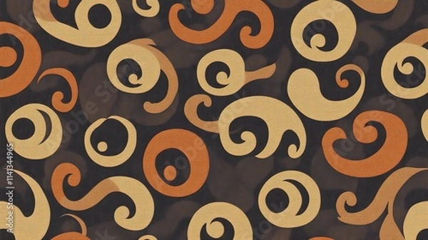 Obraz Warm Earth Tone Swirl Pattern Design