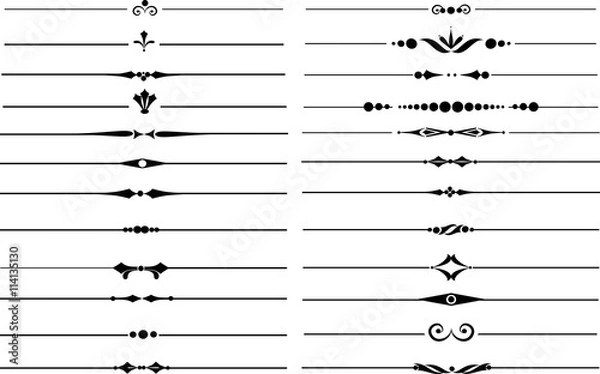 Fototapeta Set of decorative calligraphic elements for editable and design.