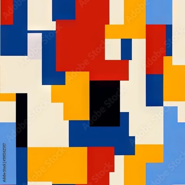 Obraz Colorful Abstract Seamless Geometric Pattern Background Texture Design Vector Print Wallpaper

