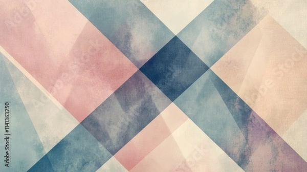 Fototapeta Abstract Geometric Pastel Watercolor Background Design