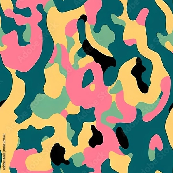 Fototapeta Colorful Abstract Seamless Geometric Pattern Background Texture Design Vector Print Wallpaper

