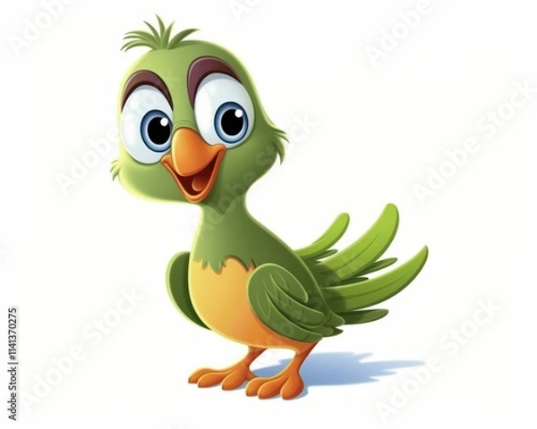 Obraz Cheerful Cartoon Bird Character with Big Eyes and Vibrant Colors